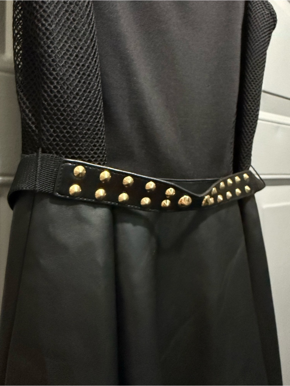 princess vera wang (juniors 3) black flared punk rock dress Studded Belt